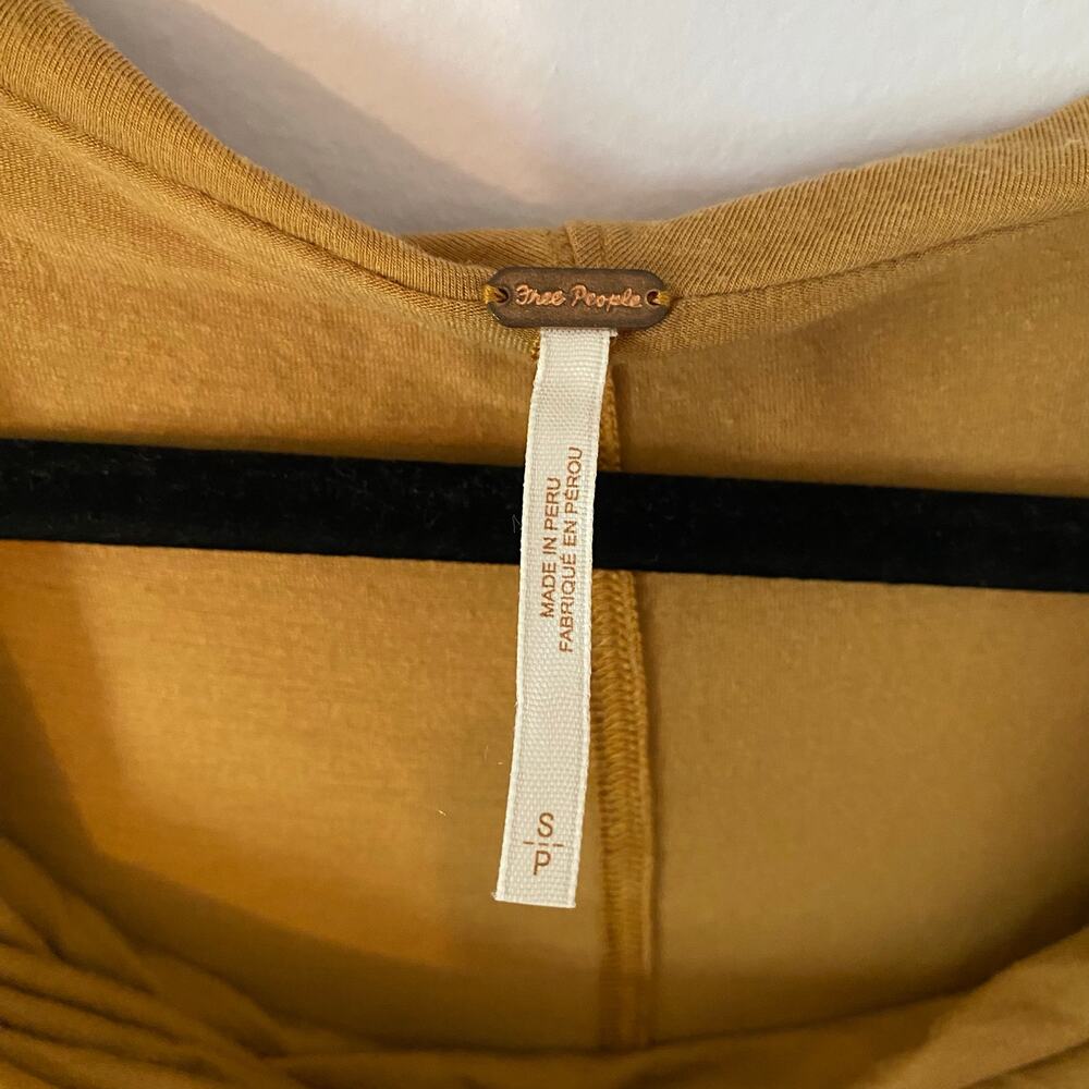 Free People Brown Boatneck Cowlneck Long Sleeve Shirt Loungewear Women's Small - Picture 2 of 8